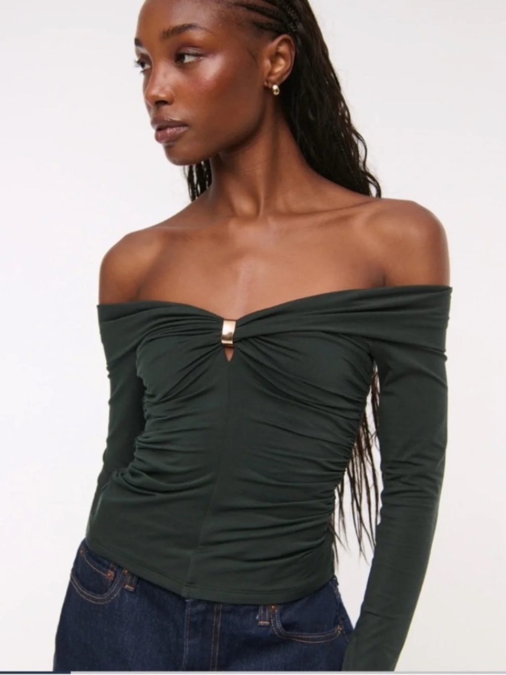Abercrombie Women's Off-The-Shoulder Hardware Top